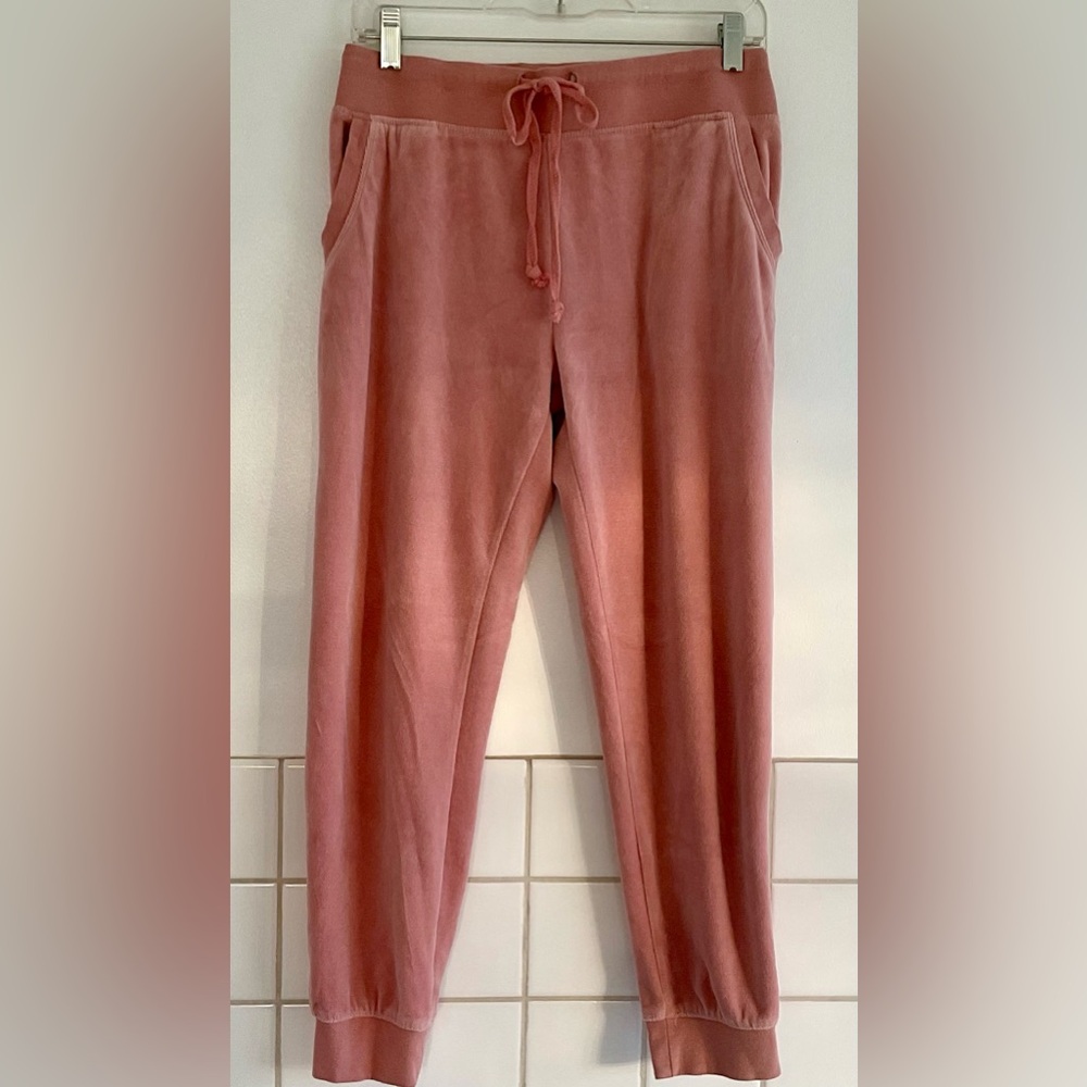 Fashion Nova Dusty Pink  Velour Pull-on Joggers. Sz. Large